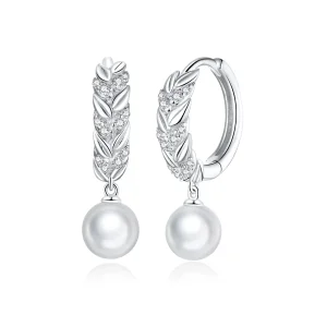 (image for) Pandora Style Silver Shiny Wheat Dangle Earrings - BSE446