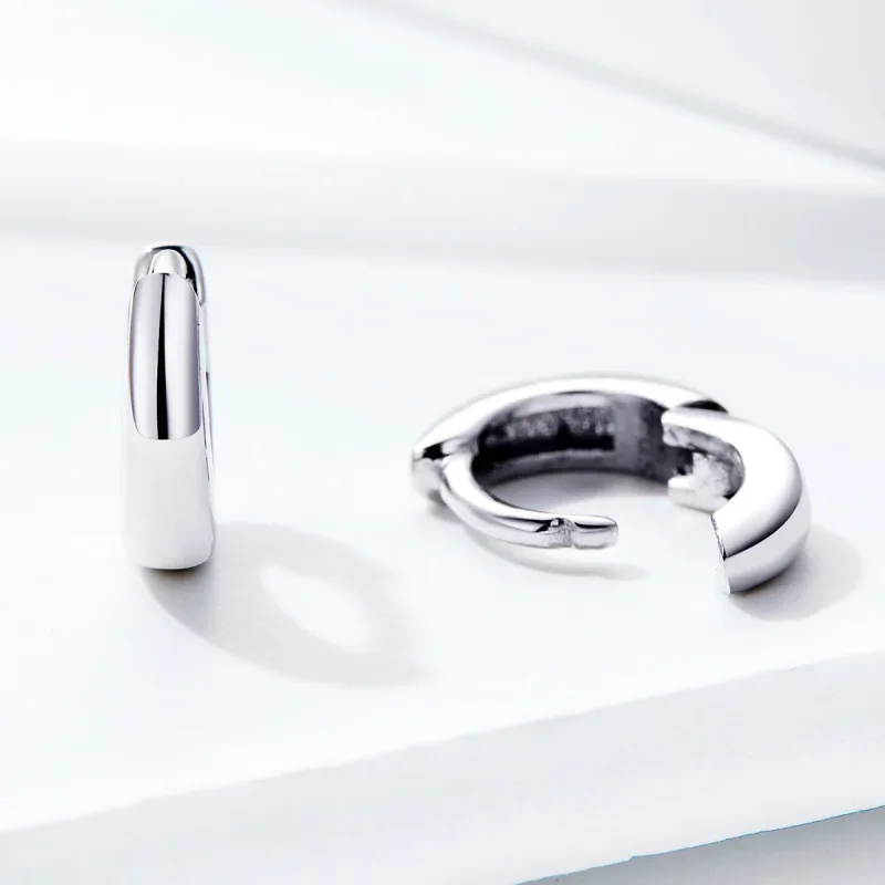 (image for) Pandora Style Silver Simple Dream Hoop Earrings - SCE552 - View 3
