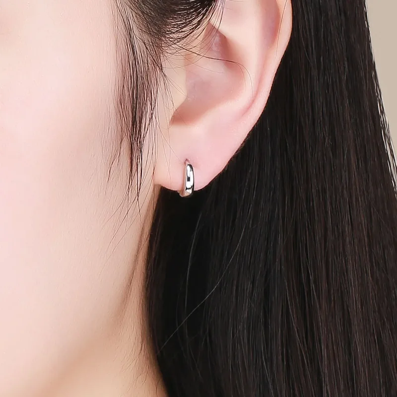 (image for) Pandora Style Silver Simple Dream Hoop Earrings - SCE552 - View 4