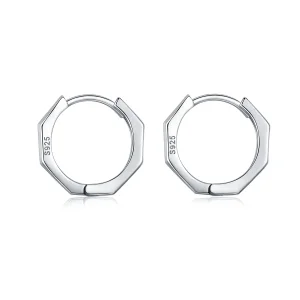 (image for) Pandora Style Silver Simple Earrings Hoop Earrings - SCE622