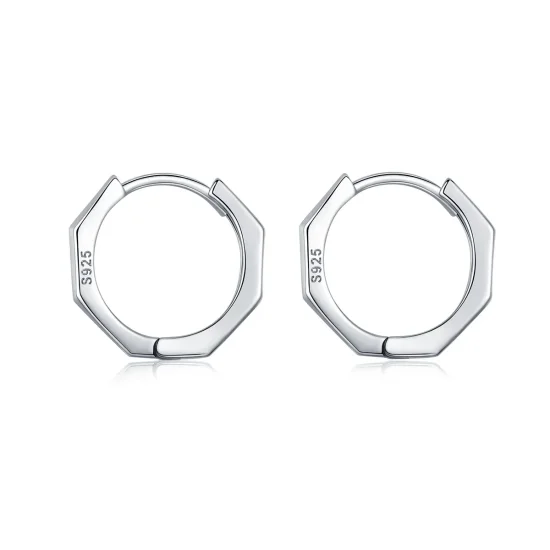 (image for) Pandora Style Silver Simple Earrings Hoop Earrings - SCE622