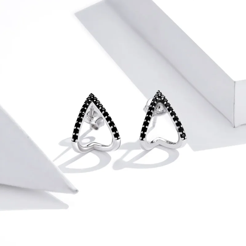 (image for) Pandora Style Silver Simple Geometry Stud Earrings - SCE924 - View 2