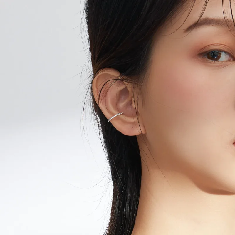 (image for) Pandora Style Silver Simple Hoop Earrings - SCE842 - View 7