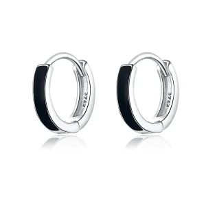 (image for) Pandora Style Silver Simple Line Hoop Earrings - SCE673