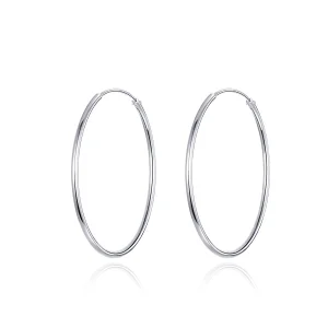 (image for) Pandora Style Silver Simple Line Hoop Earrings - SCE710