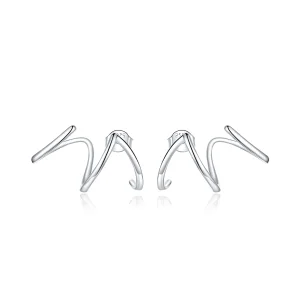 (image for) Pandora Style Silver Simple Line Stud Earrings - SCE986