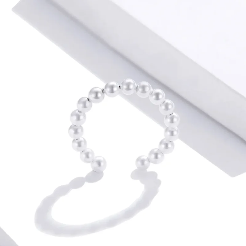 (image for) Pandora Style Silver simple pearl Ear clip - SCE1010 - View 4
