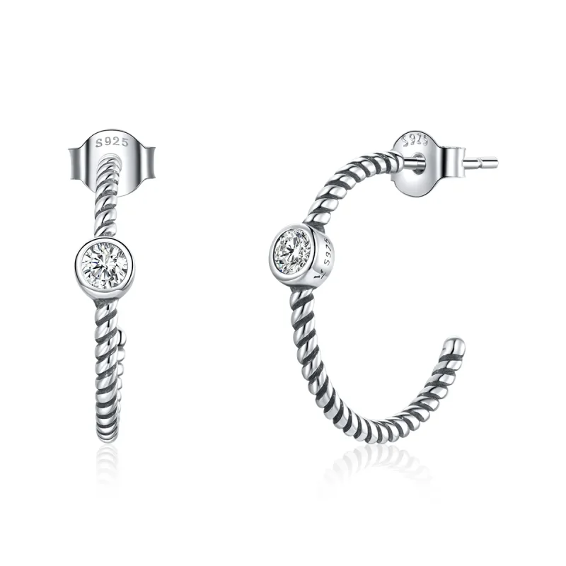 (image for) Pandora Style Silver Simple Stud Earrings - SCE1122