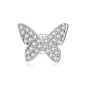 (image for) Pandora Style Silver Single Butterfly Stud Earrings - SCE1068