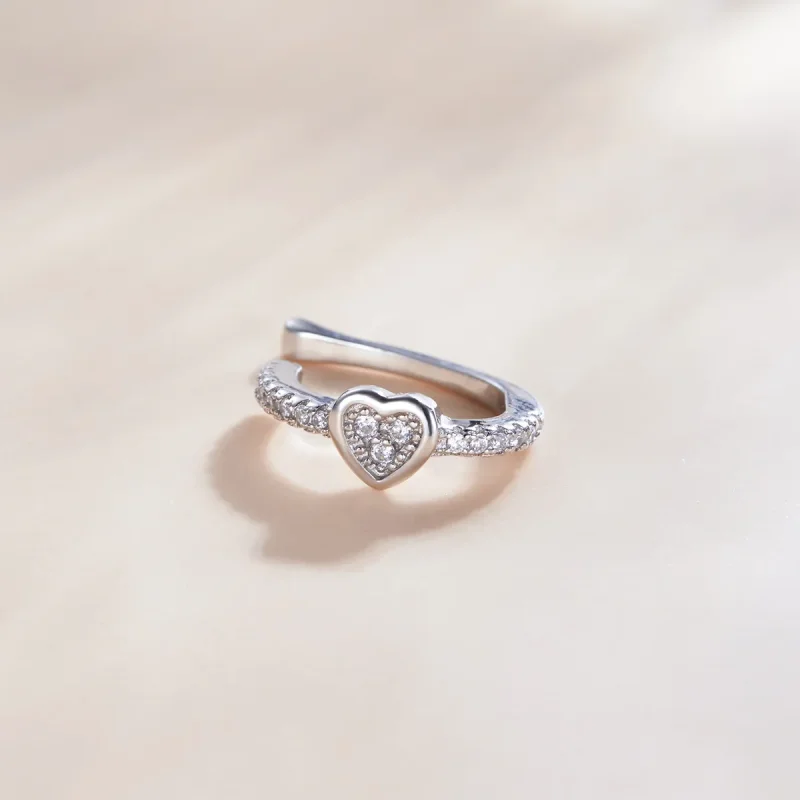 (image for) Pandora Style Silver Single Ear Ear clip - SCE1023 - View 2