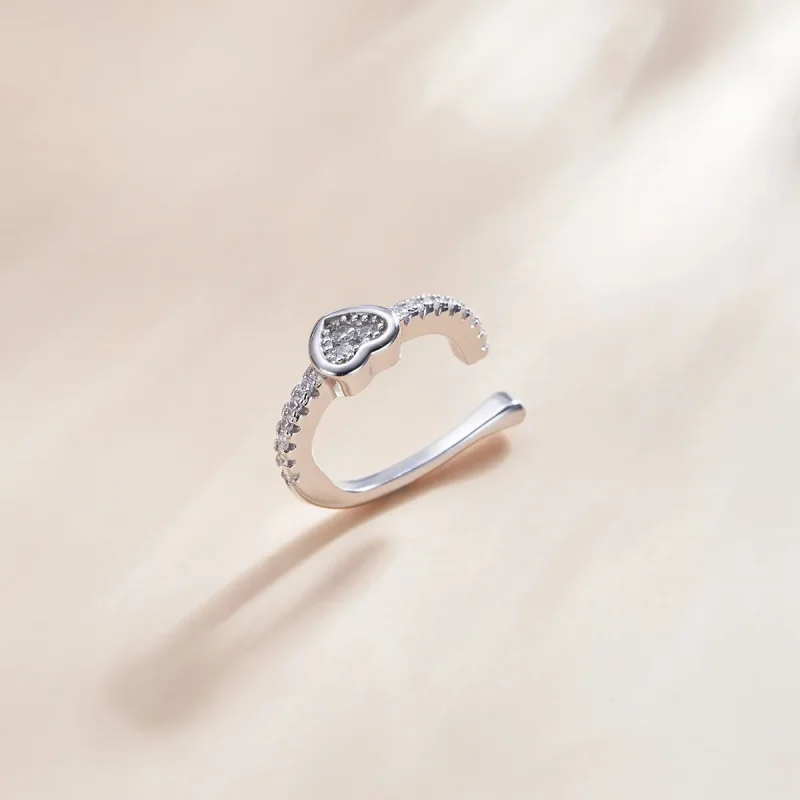 (image for) Pandora Style Silver Single Ear Ear clip - SCE1023 - View 3