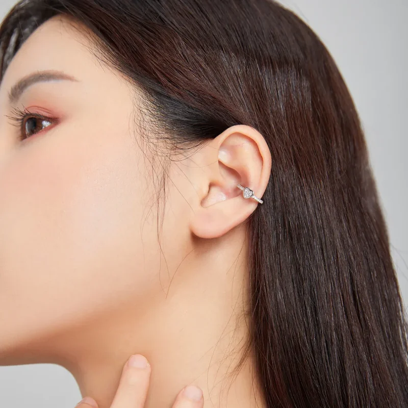 (image for) Pandora Style Silver Single Ear Ear clip - SCE1023 - View 6