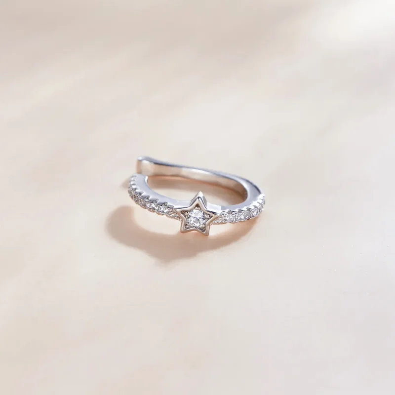 (image for) Pandora Style Silver Single Ear Ear clip - SCE1024 - View 2