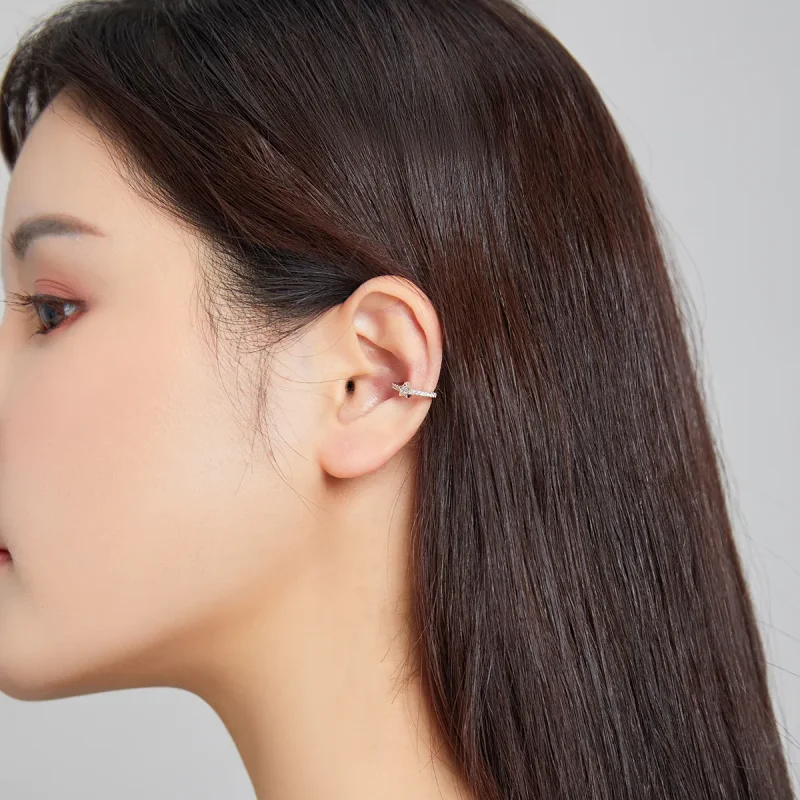 (image for) Pandora Style Silver Single Ear Ear clip - SCE1024 - View 4