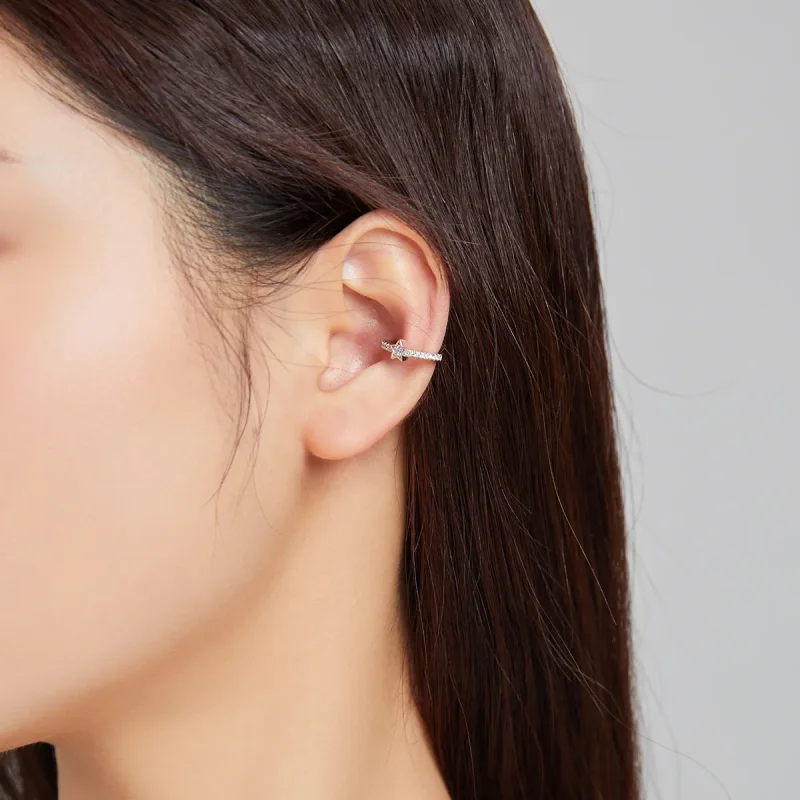 (image for) Pandora Style Silver Single Ear Ear clip - SCE1024 - View 5