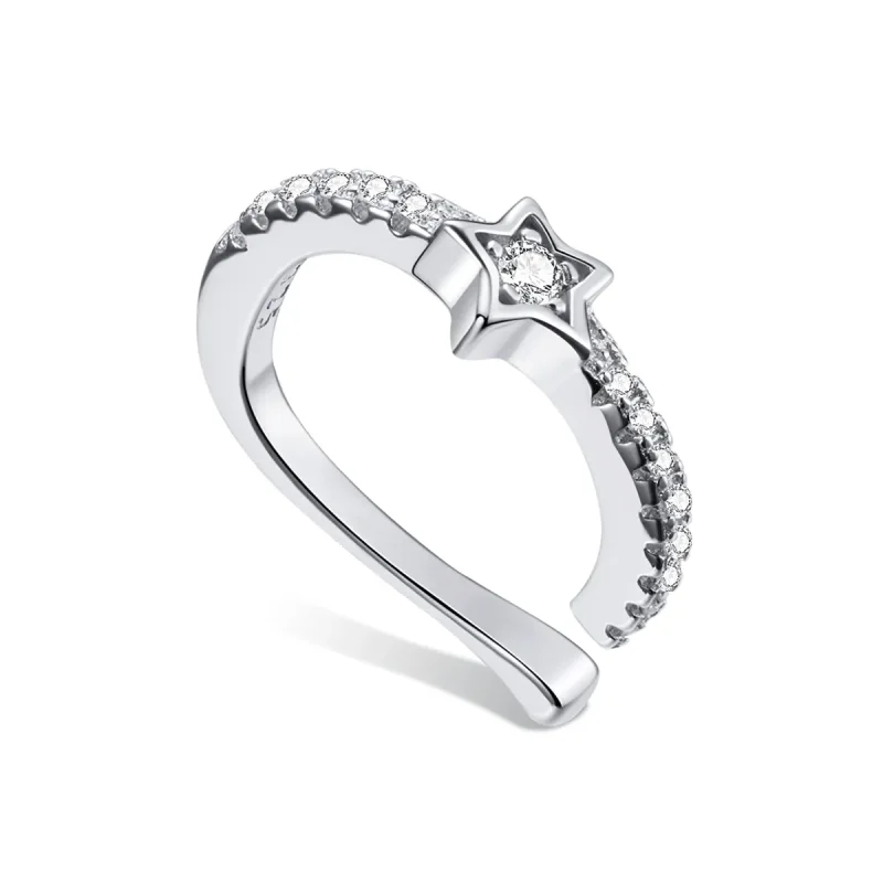 (image for) Pandora Style Silver Single Ear Ear clip - SCE1024