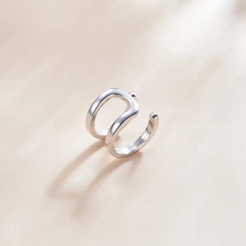 (image for) Pandora Style Silver Single Ear Ear clip - SCE1025 - View 3