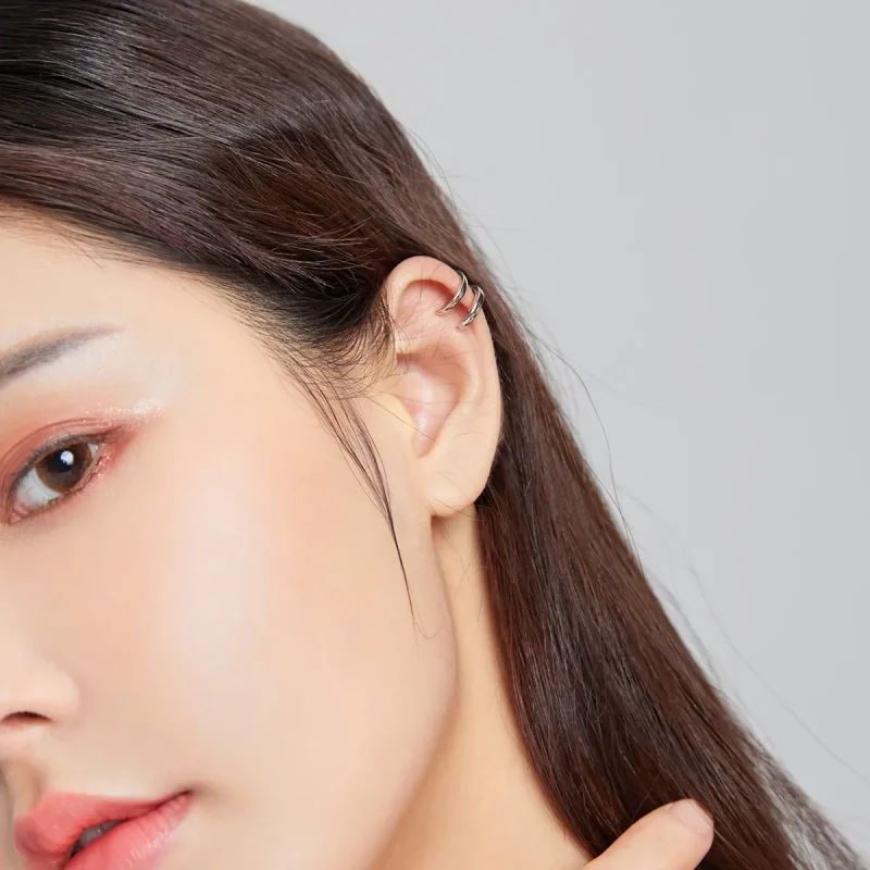 (image for) Pandora Style Silver Single Ear Ear clip - SCE1025 - View 6