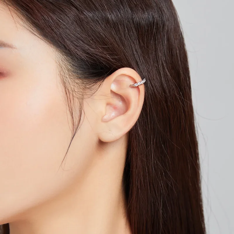 (image for) Pandora Style Silver Single Ear Ear clip - SCE1026 - View 5