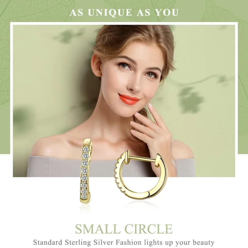 (image for) Pandora Style Silver Small Circle Hoop Earrings - SCE498 - View 2