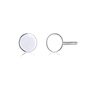 (image for) Pandora Style Silver Small Round Piece Stud Earrings - SCE693