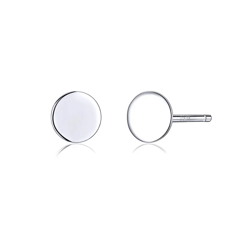 (image for) Pandora Style Silver Small Round Piece Stud Earrings - SCE693