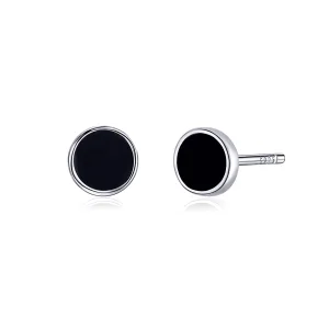 (image for) Pandora Style Silver Small Round Piece Stud Earrings - SCE694