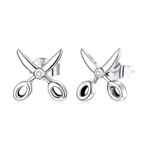(image for) Pandora Style Silver Small Scissors Stud Earrings - SCE1003
