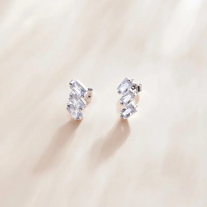 (image for) Pandora Style Silver Solid Stud Earrings - SCE1051-A - View 2