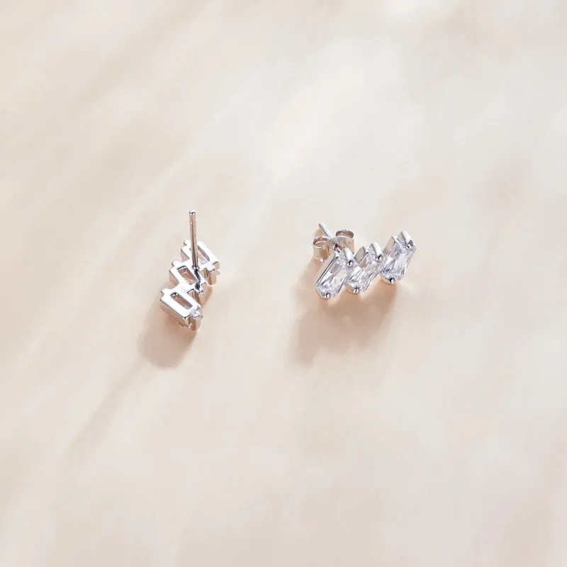 (image for) Pandora Style Silver Solid Stud Earrings - SCE1051-A - View 3