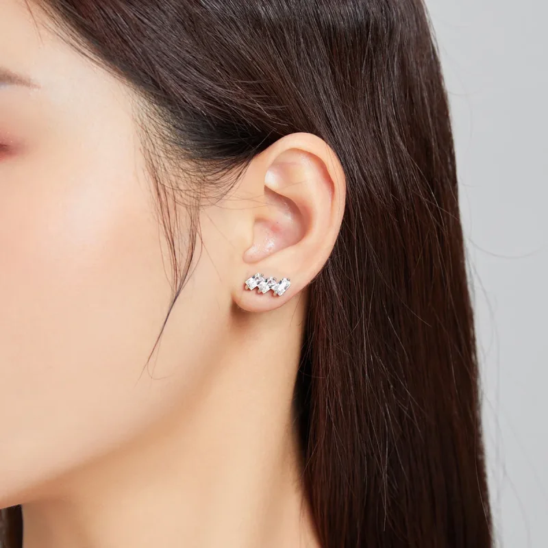 (image for) Pandora Style Silver Solid Stud Earrings - SCE1051-A - View 5