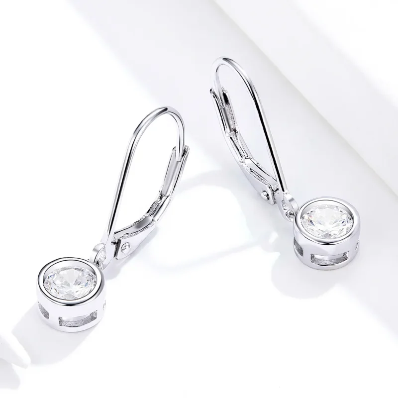 (image for) Pandora Style Silver Sparkle Dangle Earrings - SCE747 - View 4