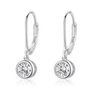 (image for) Pandora Style Silver Sparkle Dangle Earrings - SCE747
