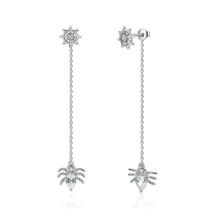 (image for) Pandora Style Silver Spider Tassel Hanging Earrings - SCE019