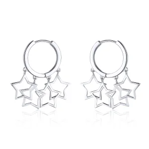Pandora Style Silver Starlit Sky Hoop Earrings - SCE481 (image for) Pandora Style Silver Starlit Sky Hoop Earrings - SCE481
