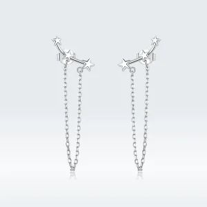 (image for) Pandora Style Silver Starry Dangle Earrings - BSE361