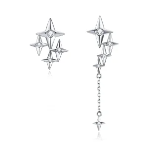 (image for) Pandora Style Silver Starry Dangle Earrings - BSE461