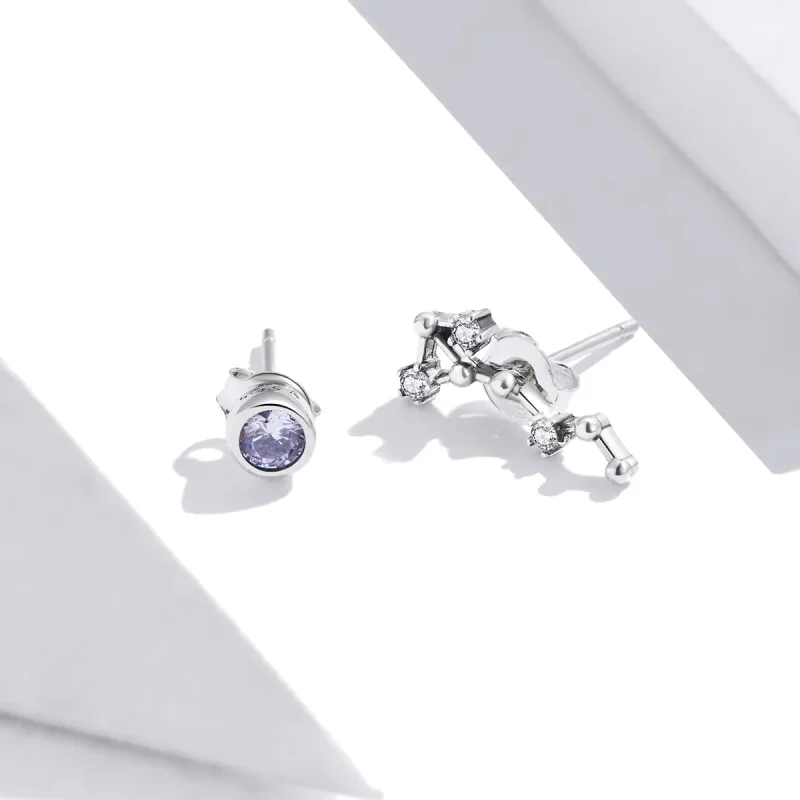 (image for) Pandora Style Silver Starry Sky Stud Earrings - SCE912-8 - View 2