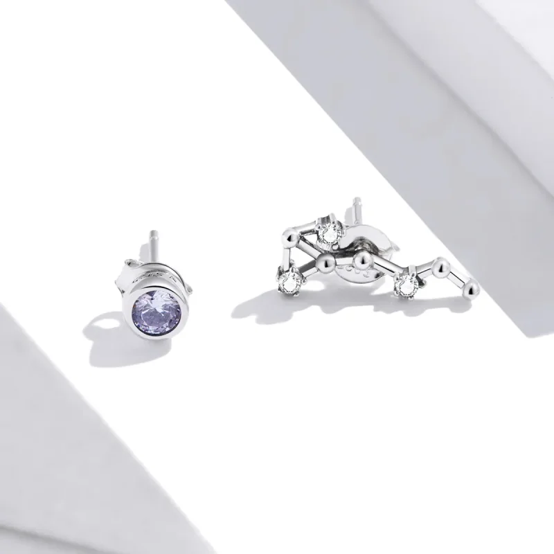 (image for) Pandora Style Silver Starry Sky Stud Earrings - SCE912-8 - View 3