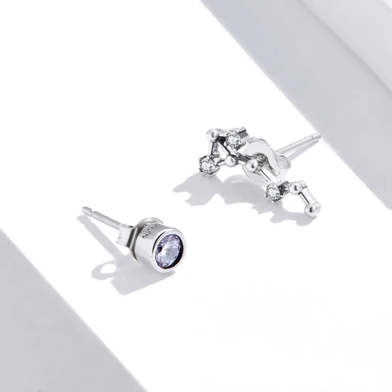 (image for) Pandora Style Silver Starry Sky Stud Earrings - SCE912-8 - View 4