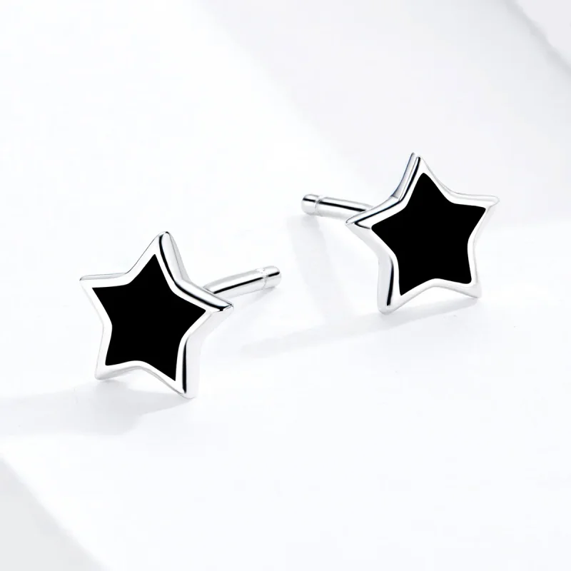 (image for) Pandora Style Silver Stars Stud Earrings - BSE275 - View 3