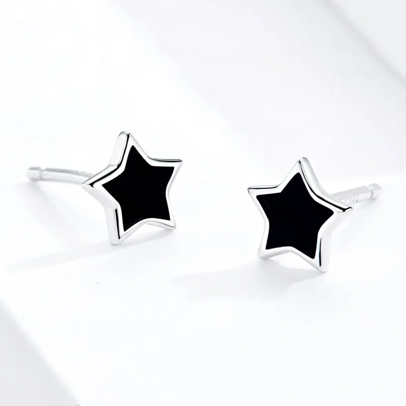 (image for) Pandora Style Silver Stars Stud Earrings - BSE275 - View 4