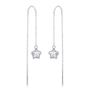 (image for) Pandora Style Silver Stars Waiting Hanging Earrings - SCE470