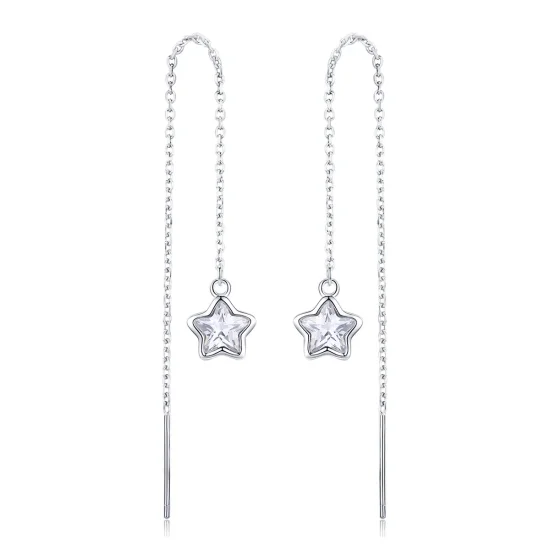 (image for) Pandora Style Silver Stars Waiting Hanging Earrings - SCE470