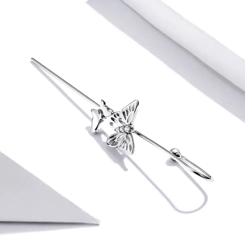 (image for) Pandora Style Silver Stylish Ear Needles Dangle Earrings - SCE1132 - View 4
