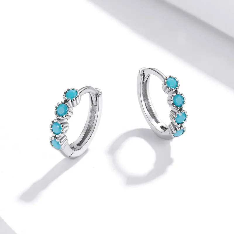 (image for) Pandora Style Silver Stylish Hoop Earrings - SCE1127 - View 2