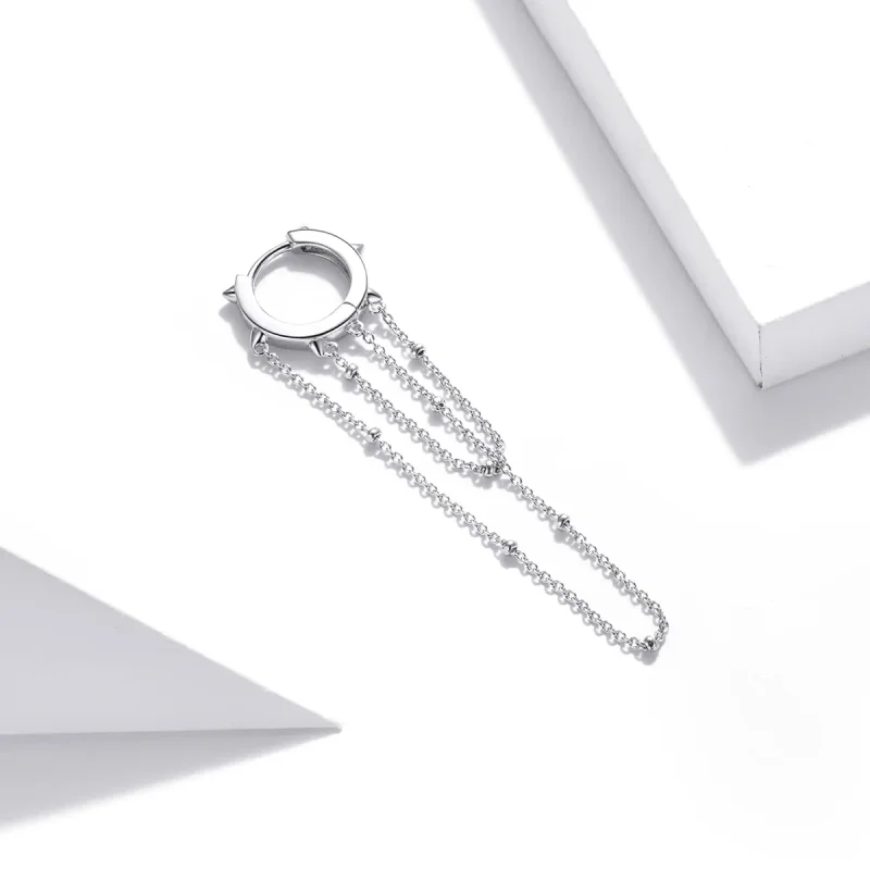 (image for) Pandora Style Silver Tassel Dangle Earrings - SCE1115 - View 2