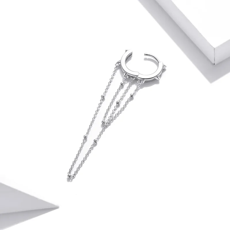 (image for) Pandora Style Silver Tassel Dangle Earrings - SCE1115 - View 3