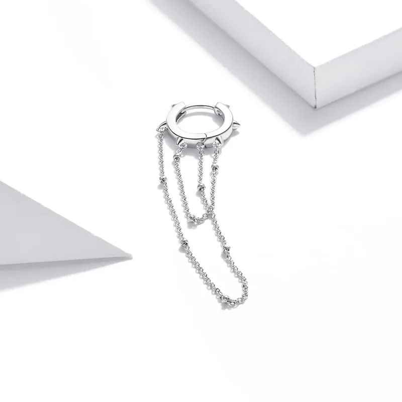 (image for) Pandora Style Silver Tassel Dangle Earrings - SCE1115 - View 4