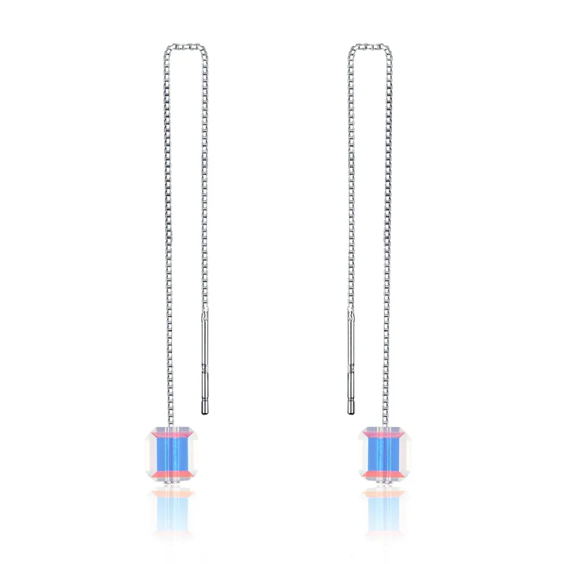 (image for) Pandora Style Silver Tears In The Ocean Depth Hanging Earrings - SCE501